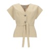 TOP IN LINO CON CINTURA