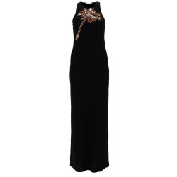 ABITO CON DETTAGLIO PALMA IN PAILLETTES