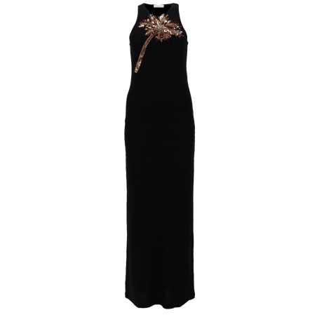 ABITO CON DETTAGLIO PALMA IN PAILLETTES