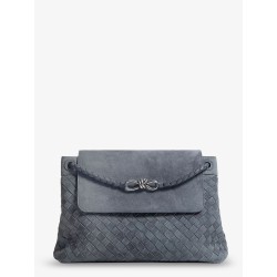 Andiamo Messenger suede shoulder bag with Intrecciato motif