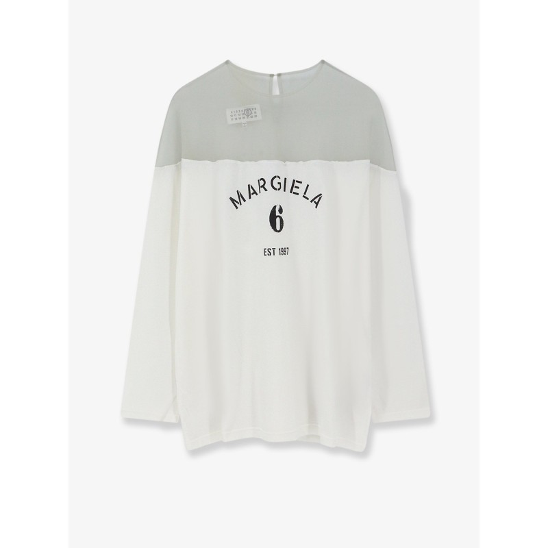 Cotton t-shirt with voile insert