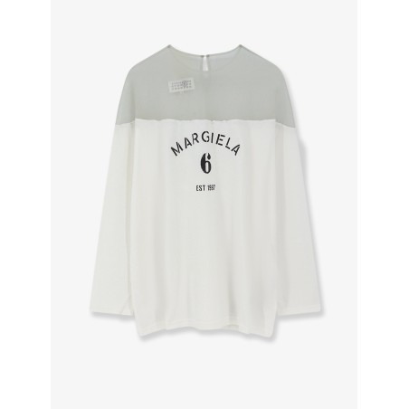 Cotton t-shirt with voile insert