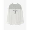 Cotton t-shirt with voile insert