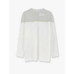 Cotton t-shirt with voile insert