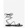 Leather sandals with metal Triomphe logo