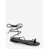 Leather sandals with metal Triomphe logo