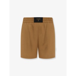 Cotton and linen shorts with Triomphe patch