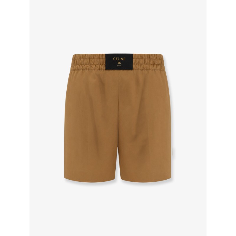 Cotton and linen shorts with Triomphe patch