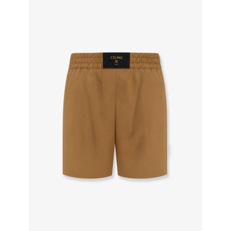Cotton and linen shorts with Triomphe patch