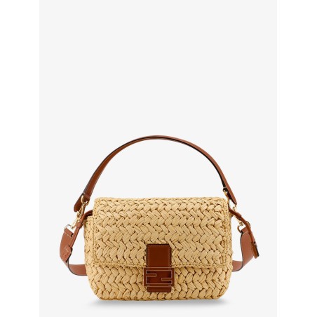 Mamma Baguette Medium raffia crossbody bag