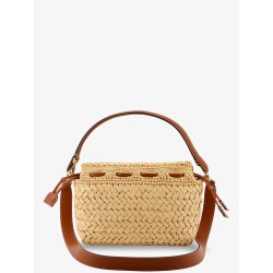 Mamma Baguette Medium raffia crossbody bag