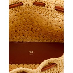 Mamma Baguette Medium raffia crossbody bag