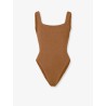 Crinkle fabric one-piece swimsuit