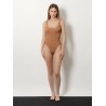 Crinkle fabric one-piece swimsuit