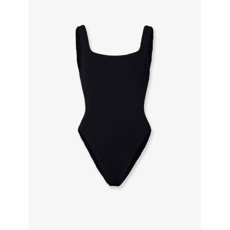 Crinkle fabric one-piece swimsuit
