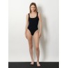 Crinkle fabric one-piece swimsuit