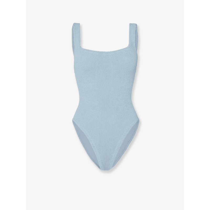 Crinkle fabric one-piece swimsuit