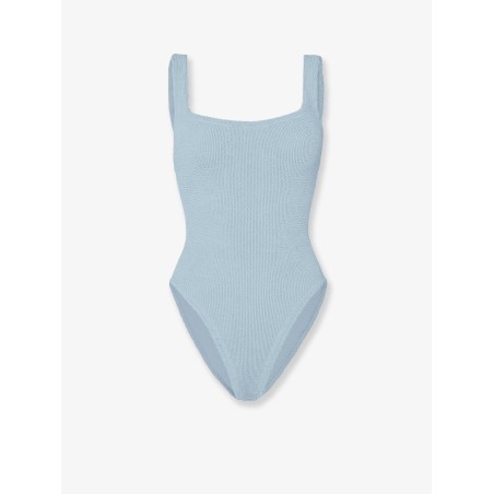 Crinkle fabric one-piece swimsuit