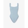 Crinkle fabric one-piece swimsuit