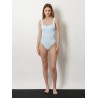 Crinkle fabric one-piece swimsuit