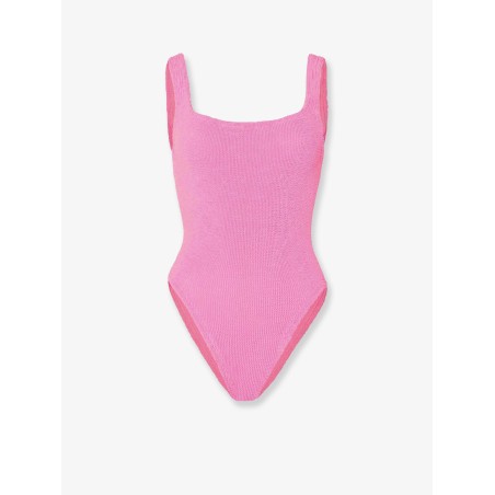Crinkle fabric one-piece swimsuit