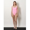 Crinkle fabric one-piece swimsuit