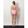 Crinkle fabric one-piece swimsuit