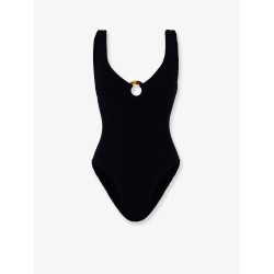 Celine Crinkle fabric one-piece swimsuit