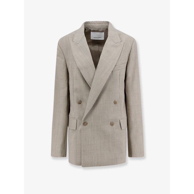 Newark double-breasted mélange virgin wool blazer