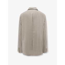 Newark double-breasted mélange virgin wool blazer