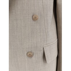 Newark double-breasted mélange virgin wool blazer