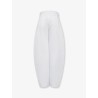 Curved denim trousers