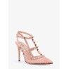 Rockstud suede and lace pumps