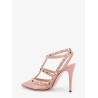 Rockstud suede and lace pumps
