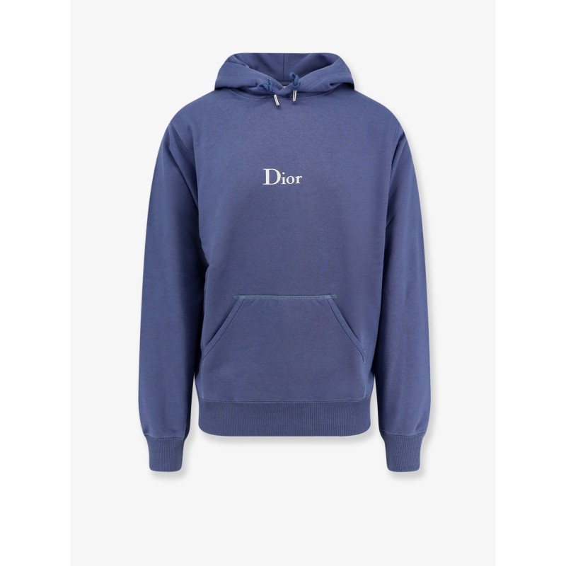 Cotton sweatshirt with embroidered lettering logo