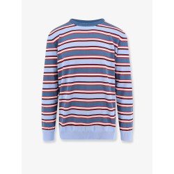 Cotton sweater with striped pattern