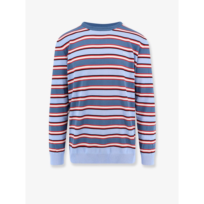 Cotton sweater with striped pattern