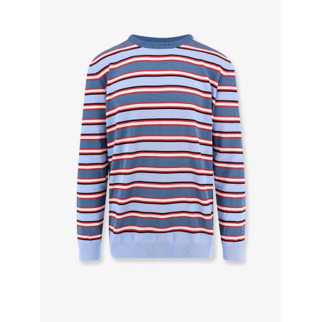 Cotton sweater with striped pattern