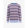 Cotton sweater with striped pattern