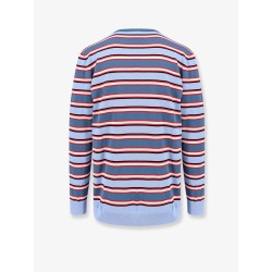 Cotton sweater with striped pattern