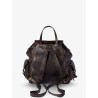 Leather backpack with a vintage effect