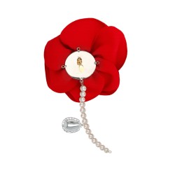 ORECCHINO PENDENTE CON ROSA