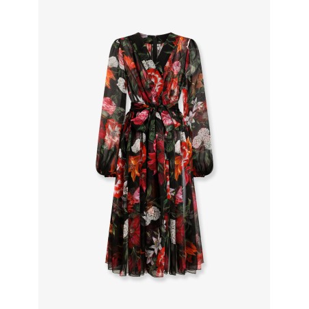 Chiffon dress with floral print