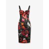 Satin dress with floral print