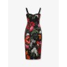Satin dress with floral print