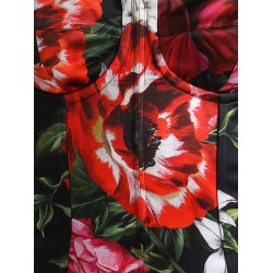 Satin dress with floral print