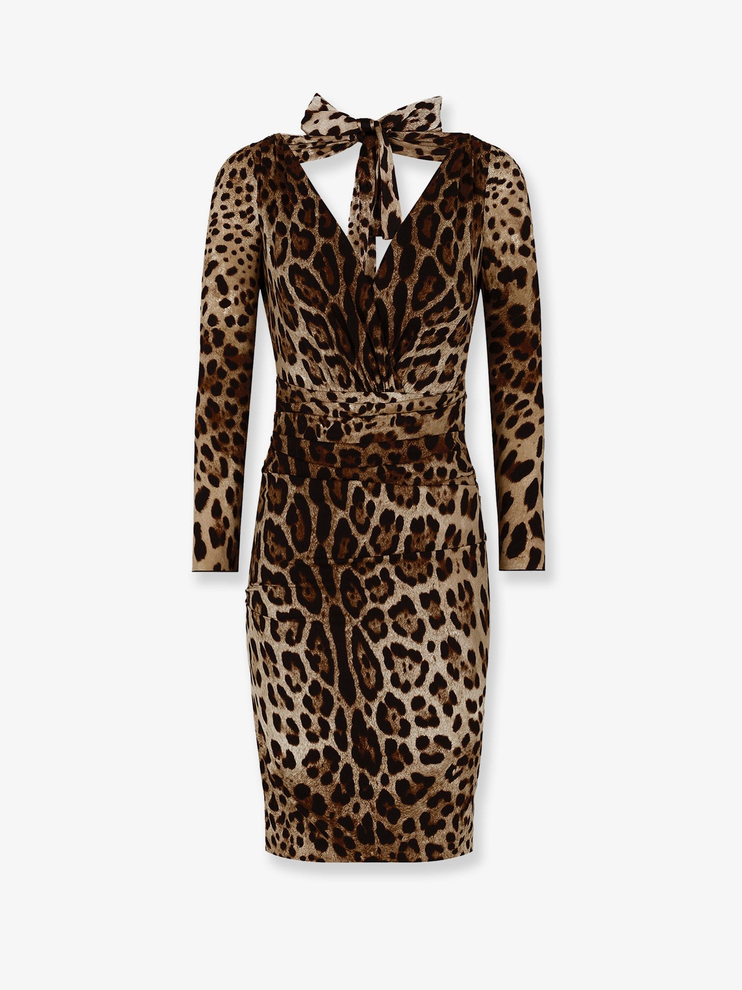 Leopard print short charmeuse dress