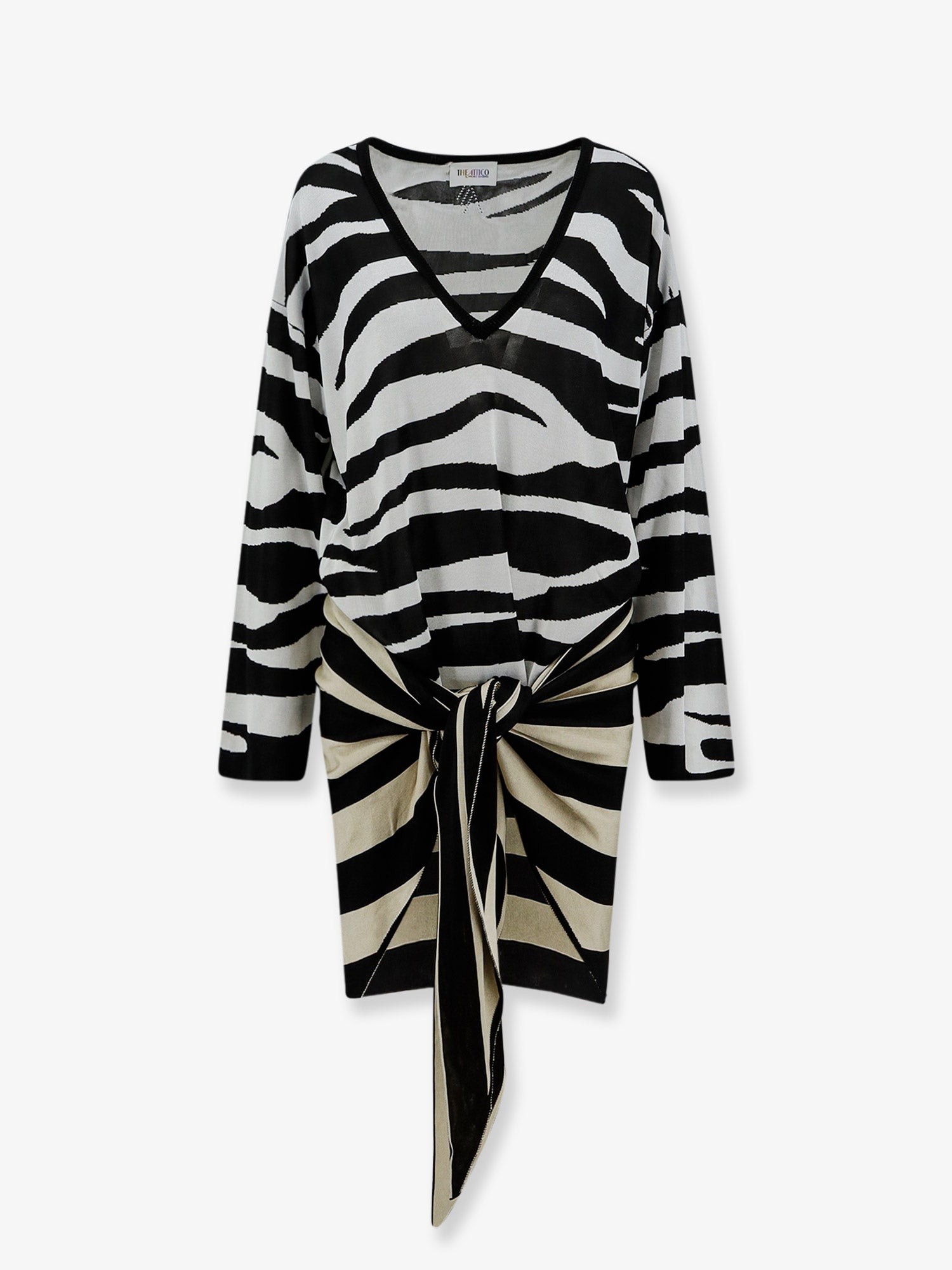 The Attico Il Primo Bagno black/white mini dress