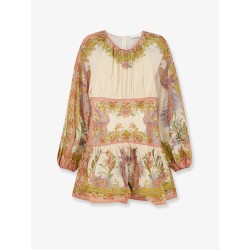 Indra cotton and silk mini dress