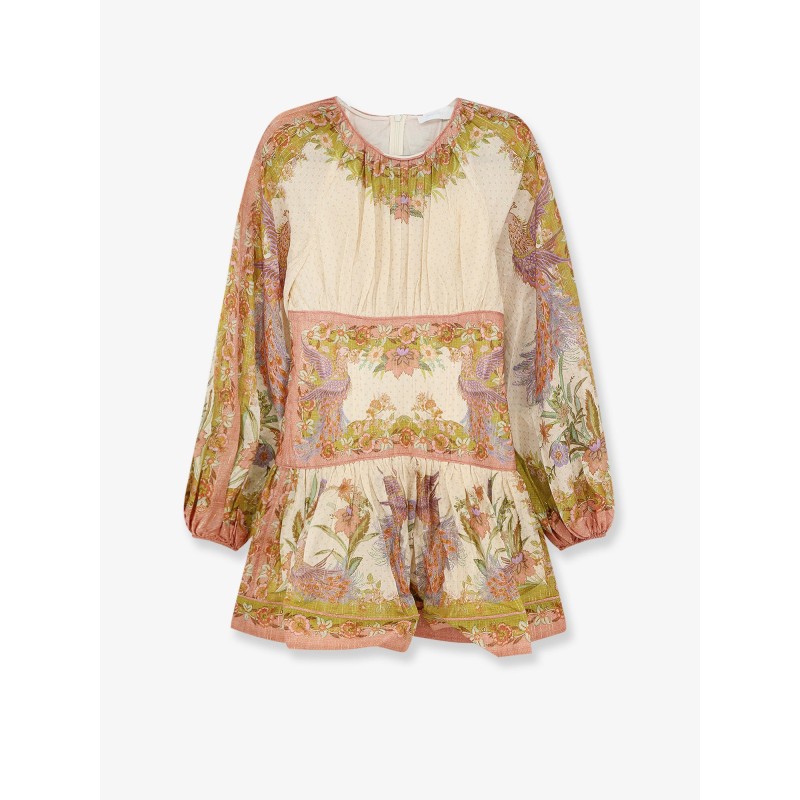 Indra cotton and silk mini dress